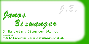 janos biswanger business card